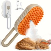 Resim USB Şarj Edilebilir Kedi Buhar Masaj Cihazı - Sarı Silikon Su Püskürtme Güzellik Fırçası, Gevşek Saç ve Nokta Ruhu için, Ayarlanabilir Güç Düğmesi, Adaptör ve Boru ile Ergonomik Tutma, Kedi Bakımı Aracı, Kedi Bakımı Temel Gereksinimleri, Modern Evcil Hayvan Bakımı, Dayanıklı Plastik Yapım 
