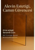 Resim 12.5 X 32.5 Yüksek Isıya Dayanıklı Şömine Kuzine Soba Camı 4 Mm - Seramik Cam Bal Rengi, Şeffaf 
