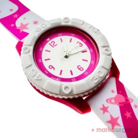 Resim Markasepeti Uzay Temalı Pembe Renk Analog Çocuk Saati 