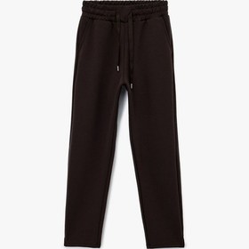 Resim Koton Yüksek Bel Modal Karışımlı Bağcıklı Cepli Jogger Eşofman Altı Kahverengi 6wak40120nk Kahve 