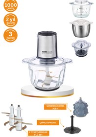 Resim TIGRECOOK Instantchopper 1000 PRO – 2.3 L Cam ve Çelik Hazneli Et Kıyma & Sebze Rondo Doğrayıcı + 1.2 L Hazne 