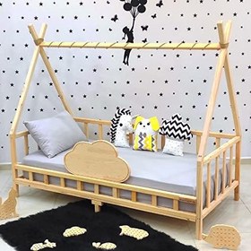 Resim Markaawm Montessori Yatak Doğal Çam Karyola Bulut Nirvana 80X180 
