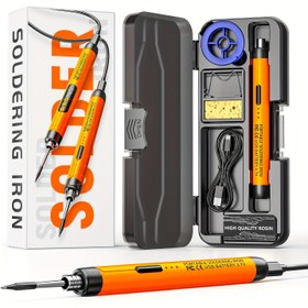 Resim Tavrenth 3 Hız Ayarlı Reçine Lehimleme Demiri, USB/Pil Çift Güç, 800mAh Şarj Edilebilir Pil, Yüksek Kaliteli Saklama Kutusu, Hassas Uçlar, DIY Projeleri & Tamiratlar İçin İdeal, Şarj Edilebilir Pil Paketi 