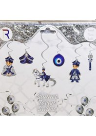 Resim Sünnet Süleri 6 Sarkıt Süs Gümüş Renk Sünnet Düğünü Süsleme +3 