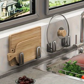 Resim 2 Adet Kolay Kurulumlu Ahşap Mutfak Askı Rafı - Paslanmaz Çelik, Duvara Monte Çok Fonksiyonlu Depolama için Mutfak, Yatak Odası, Banyo, Yardımcı Askılar 