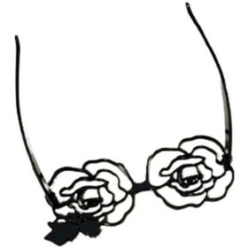 Resim Cadılar Bayramı-halloween Parti Gözlüğü Kuru Gül Temasının Üstünde Kuru Kafalı İskeletli Korku Gözlüğü Diğer 