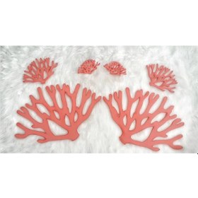 Resim Marine Mercan Ahşap Supla - Amerikan Servis - Tabak Altı Çok Renkli 