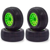 Resim Xindoker 1:10 Rc Kısa Kurs Kamyon Lastikleri - 4 Adet Yeşil Kauçuk Tekerlek 110mm 