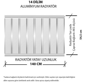 Resim EuroStar Alüminyum Panel Radyatör Ekol 600X1400 Ral 9010 Beyaz 