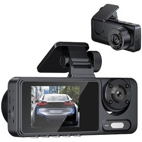 Resim 3 Kameralı Dash Cam Çok Dilli Net Araba Dikiz Aynası Araba Video Kaydı Kamerası Geniş Açı Araba Kamera Kaydedici Otomatik Güvenlik Sürüş Kaydedici 