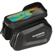 Resim Dashanshop 1 Adet Rzahuahu Siyah Su Geçirmez Bisiklet Sele Çantası 7 İnç Sert Kabuklu Tpu Ekranlı Eva Malzeme Siyah 