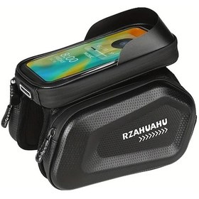 Resim Dashanshop 1 Adet Rzahuahu Siyah Su Geçirmez Bisiklet Sele Çantası 7 İnç Sert Kabuklu Tpu Ekranlı Eva Malzeme Siyah 
