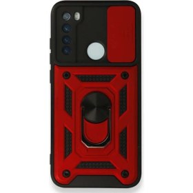 Resim Tria Xiaomi Redmi Note 8 Uyumlu Kamera Korumalı Sürgülü Yüzüklü Armor Military Tank Zırhlı Telefon Kılıfı 