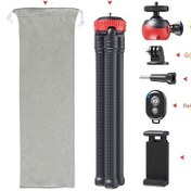 Resim Geeroyoo Esnek Bacaklı Bluetooth Kumandalı Tripod: 360 Döner Telefon/kamera Tutucu, Gopro & Mini Kameralar İçin Su Geçirmez Stant 