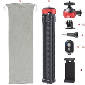 Resim Geeroyoo Esnek Bacaklı Bluetooth Kumandalı Tripod: 360 Döner Telefon/kamera Tutucu, Gopro & Mini Kameralar İçin Su Geçirmez Stant 