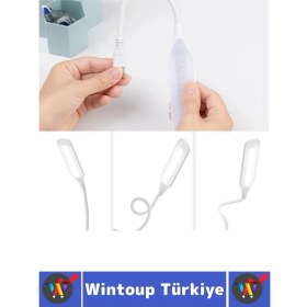 Resim Wintoup Premium Dayanıklı Esnek Kitap Bilgisayar Başı Kompakt 14 LED 3 Kademeli USB Dokunmatik Okuma Lambası 