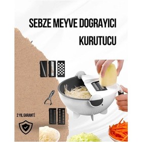 Resim Döner Mekanizmalı Rende Bıçaklı Sebze Dilimleyici Seti Çok Renkli 