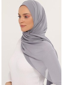 Resim Altobeh Hazır Lüks Pratik Hijablı Şifon Şal Gri 