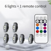 Resim Chuangyinshop 6'lı Usb Şarj Edilebilir Led Dekoratif Işıklar Rgb Uzaktan Kumandalı Ev Araç 