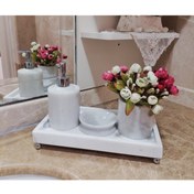 Resim Sümeyra Marble Art Frezya Doğal Mermer Banyo Seti 4'lü 