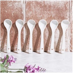 Resim Porselen Çay Kaşık - Porselen Çay Kaşığı 6 lı 13 cm. 