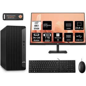 Resim Hp Pro Tower 400 G9 Intel Core I7 12700 36GB 1tb SSD RX550/4GB 23.8" Fhd Monitör W11P 6U3M9EA Masaüstü Bilgisayar & Per4 USB Bellek 6U3M9EAMNT1433 