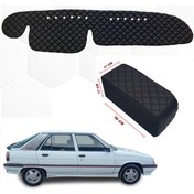 Resim Renault 11 Rainbow Kolçak + Göğüs Halısı Siyah Suni Deri (503402545) 