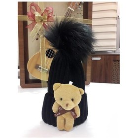 Resim Peluş Ayıcıklı Çocuk Beresi 2 - 8 Yaş 