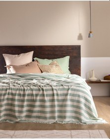 Resim Madame Coco Aviral Çift Kişilik Pamuklu Yatak Örtüsü - Mint Yeşili 8684427228807 Yeşil 