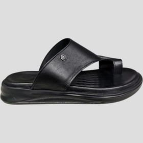 Resim Voyager V-6861 Erkek Deri Parmak Arası Terlik Siyah Siyah 