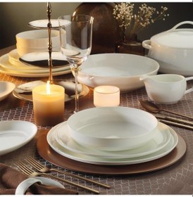 Resim Koleksiyon Evaliza Hanedan Yemek Takımı Sade 60 Parça 31000041773 