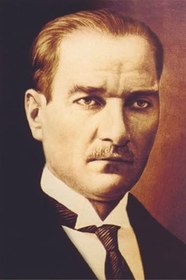 Resim ZC Bayrak Atatürk Portre 50x75cm Raşel Kumaşa Dijital Baskı ata no1 -Kalın Plastik Hediye Kutusunda Gelir- 