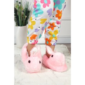 Resim Kabkabi Unisex Tavşanlı Ayağı Sıcak Tutan Kışlık Pofuduk Panduf 