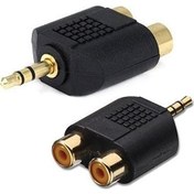 Resim 2 Rca Dişi 1 Stereo 3.5mm Erkek Çevirici Adaptör 50ad paket Azemax