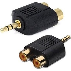 Resim 2 Rca Dişi 1 Stereo 3.5mm Erkek Çevirici Adaptör 50ad paket 