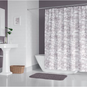 Resim Zethome Banyo Duş Perdesi 1046 Beyaz 180x200 Perde Borusu Askı Aparatı 120x200 Hediyeli 