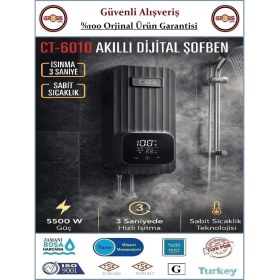 Resim Cata Akıllı Dijital Şofben - Elektrikli Akıllı Şofben - 5500W - Orjinal Ürün 