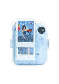 Resim Fujifilm Instax Mini 12 Fotoğraf Makinesi + 20'li Film + Kıskaçlı Resim Standı + Simli Pleksi Kılıf Seti Mavi 