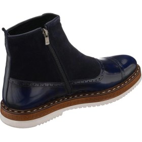 Resim Costo Shoes NVN490 Lacivert Açma Deri Eva Taban Büyük Numara Bot Rahat Geniş Kalıp Premium Serisi 