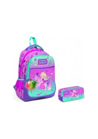 Resim Coral High Pembe Yeşil Unicorn Ve Prenses İlkokul Okul Sırt Çantası Ve Kalemlik Seti 