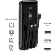 Resim XINMENG 10.000 Mah Plus Dijital Göstergeli Dahili Çoklu Kablolu Powerbank,siyah,taşınabilir Şarj Cihazı 