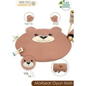 Resim Mordesign Bebek/çocuk Oyun Halısı, Yenidoğan Emekleme Pedi, Aktivite Oyun Matı, Morbear Serisi 100 X 100 Kahverengi 