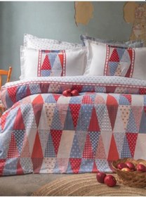 Resim Apricitas Home Mariel Red Çift Kişilik %100 Pamuk Nevresim Takımı 