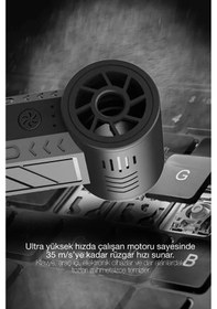 Resim Turbo Mini Hava Üfleyici Jet Fan 3 Kademeli Güçlü Üfleme, Toz Temizleme, Mangal, Işıklı 