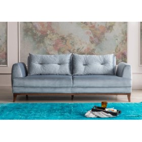Resim Perla Sofa Paris Yataklı Kanepe Açık Gri 