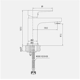 Resim Creavit SR1500 Sharp Lavabo Armatürü Krom 