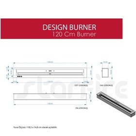Resim Copart 120 Cm Design Burner Bacasız Şömine 