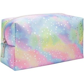 Resim Yıldız Suni Deri Dijital Pembe Makyaj Çantası 22mk-1603 