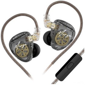 Resim Moveevo Kz Merga İki Dd Sürücü Hi-fi Kulak İçi Kulaklık, 0.75mm 2pin Çıkarılabilir Kablolu, Mikrofonlu Ve Kontrollü, Transparan Siyah Ofc Kablolu Diğer 