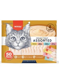 Resim Karışık 4 Lezzetli Krema Kedi Ödülü 50 14 Gr Mix Ödül Kaşığı Hediyeli 